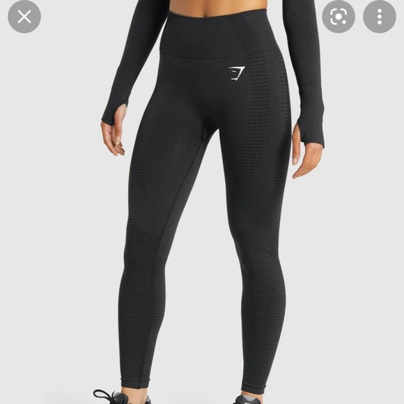 Gymshark Vital Seamless Leggings (black marl colour) - Picture 1 of 5